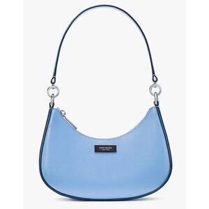 S Kate Spade Sam Icon Convertible Blue Leather Crossbody Bag KG099 Purse NWT